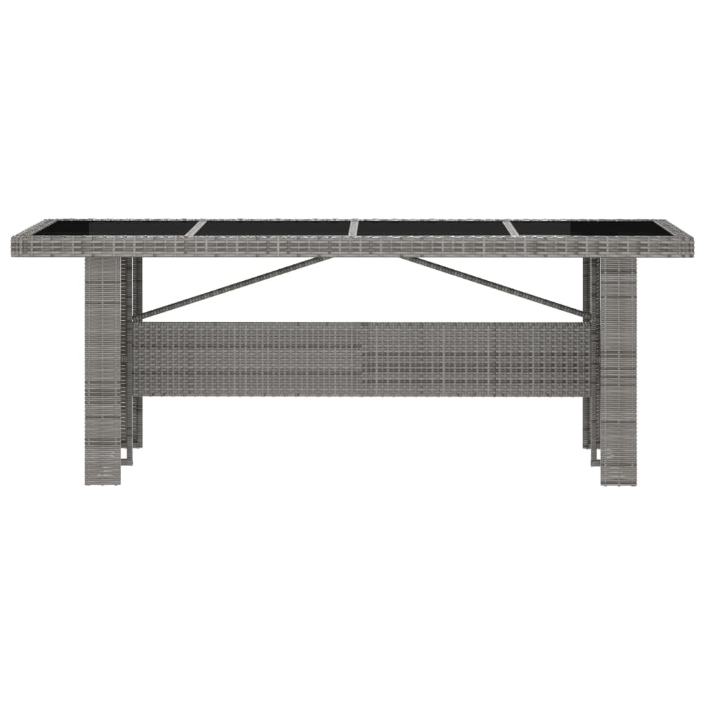 9 Piece Outdoor Dining Set with Cushions Poly Rattan Grey