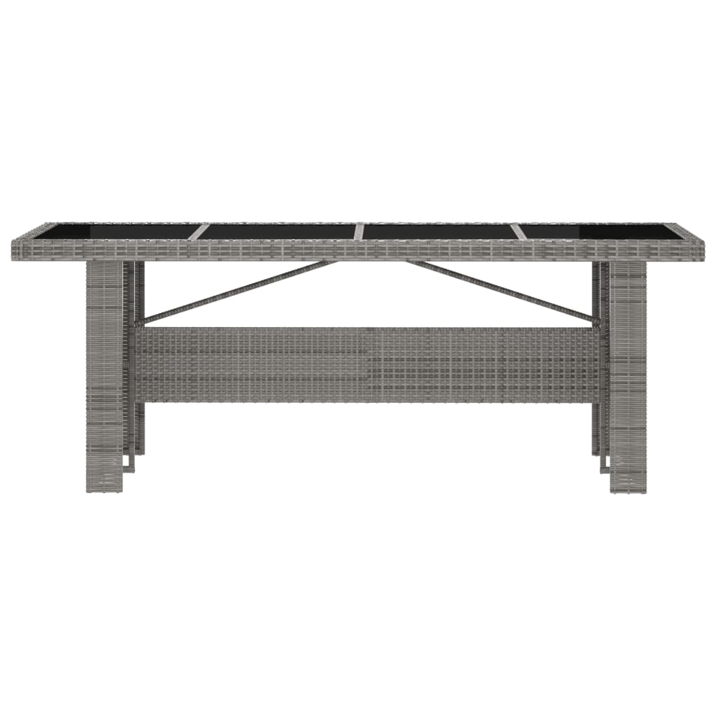 7 Piece Outdoor Dining Set with Cushions Poly Rattan Grey