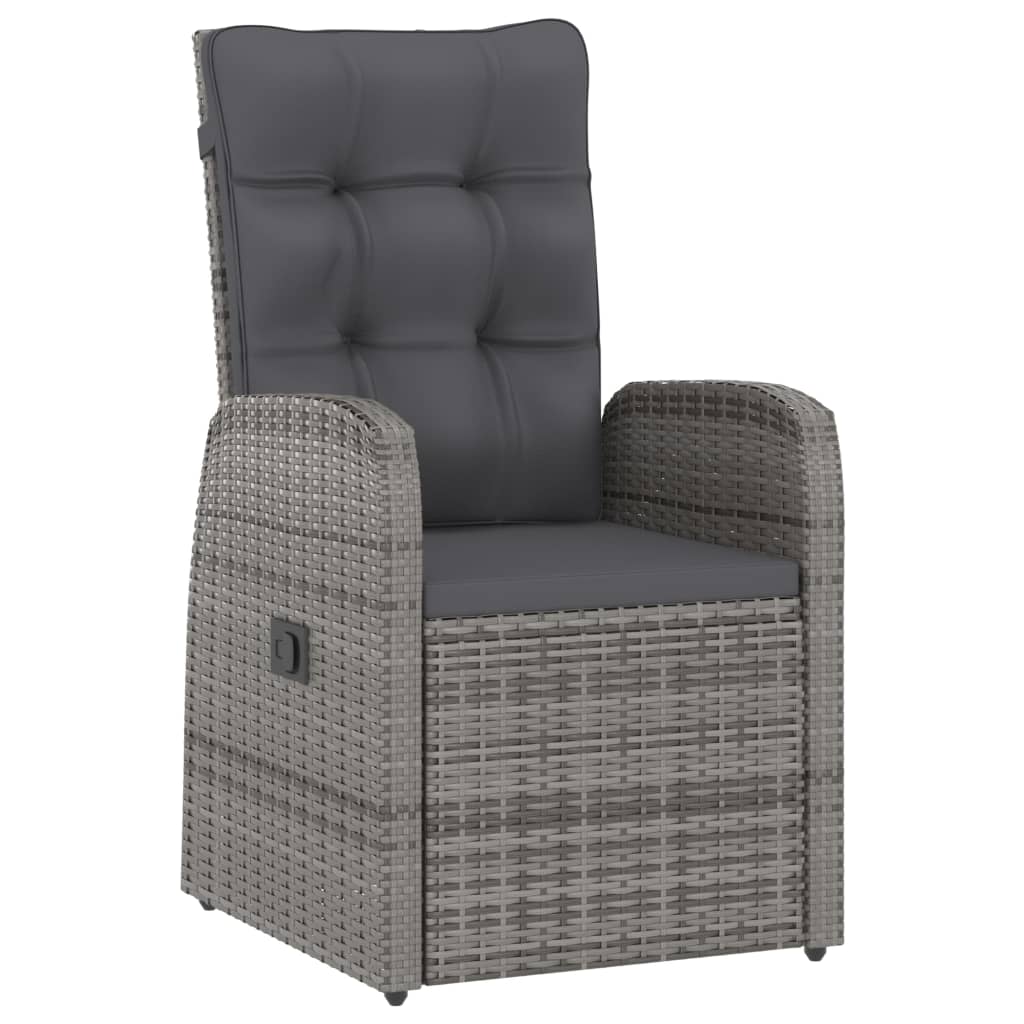 11 Piece Outdoor Dining Set with Cushions Poly Rattan Grey