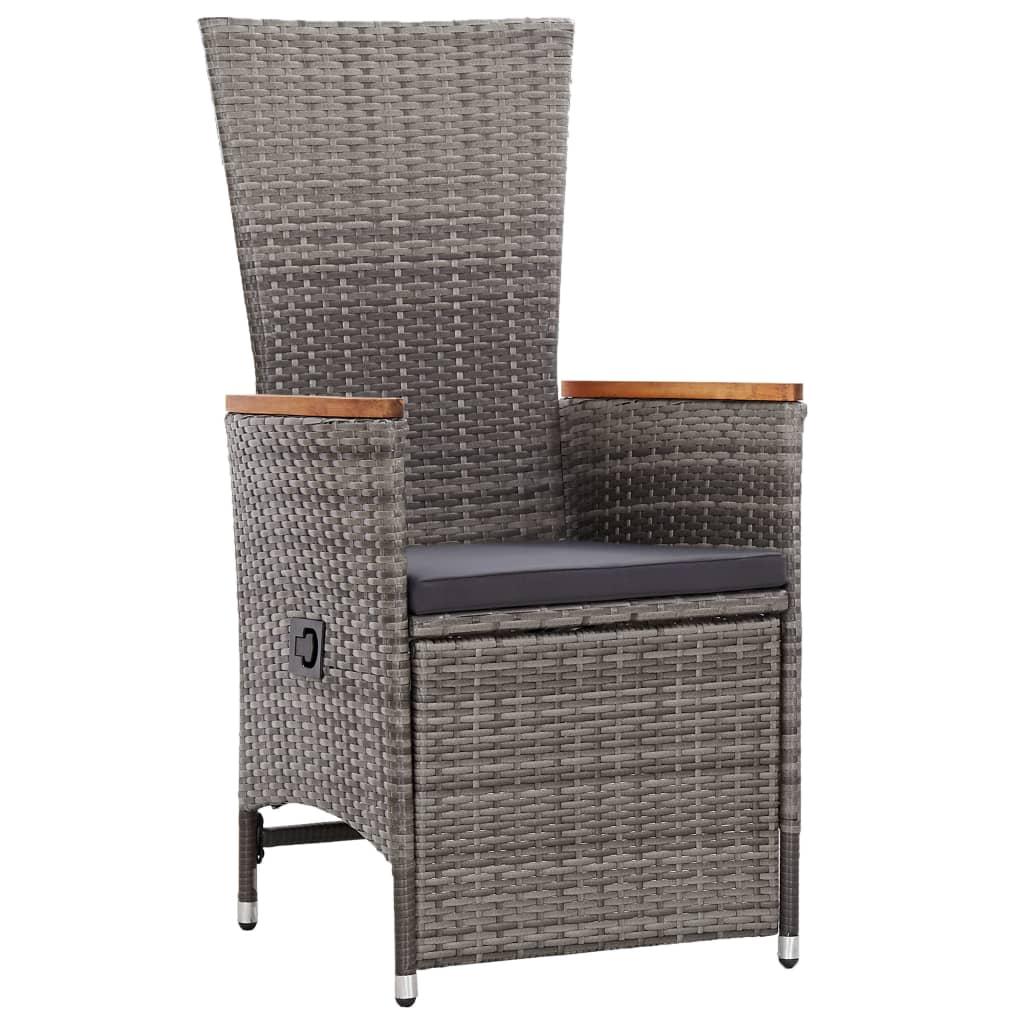 3 Piece Garden Lounge Set with Cushions Poly Rattan Grey