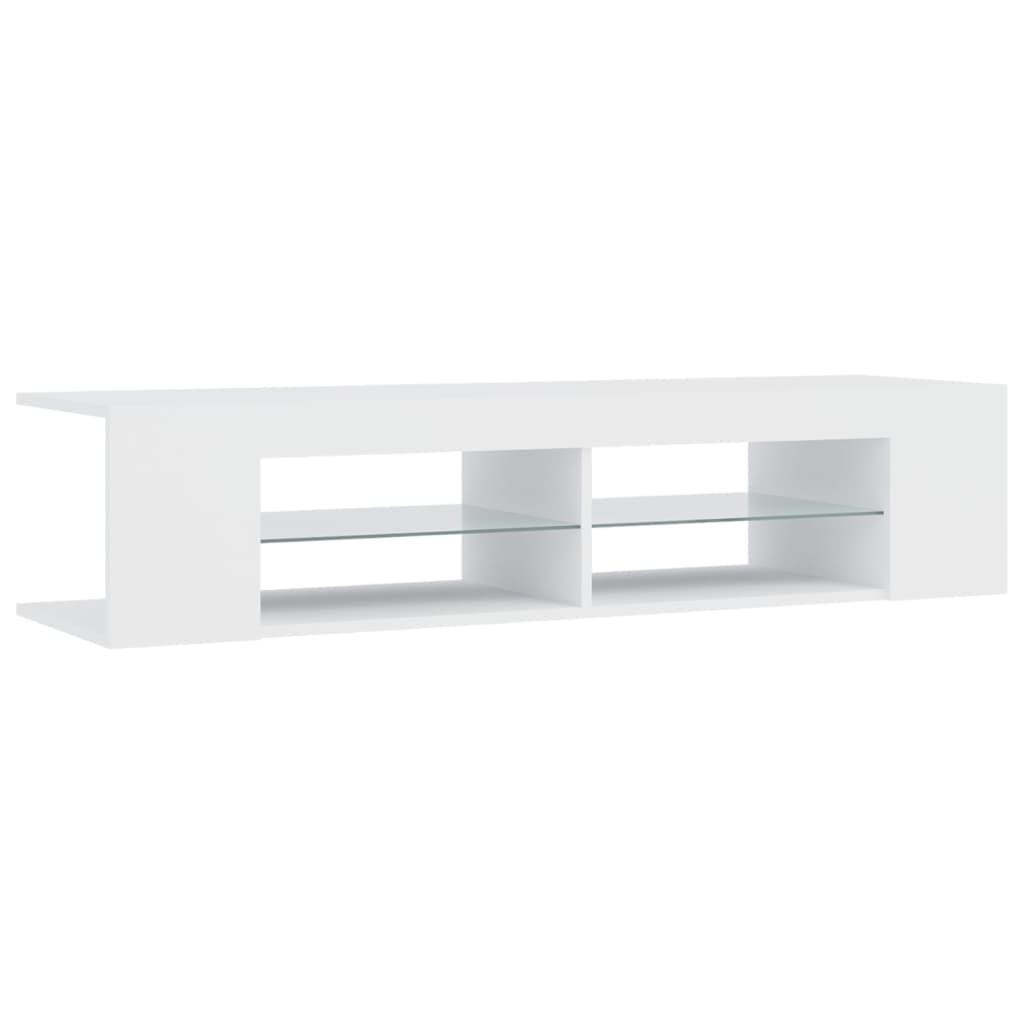 TV Cabinet with LED Lights White 135x39x30 cm