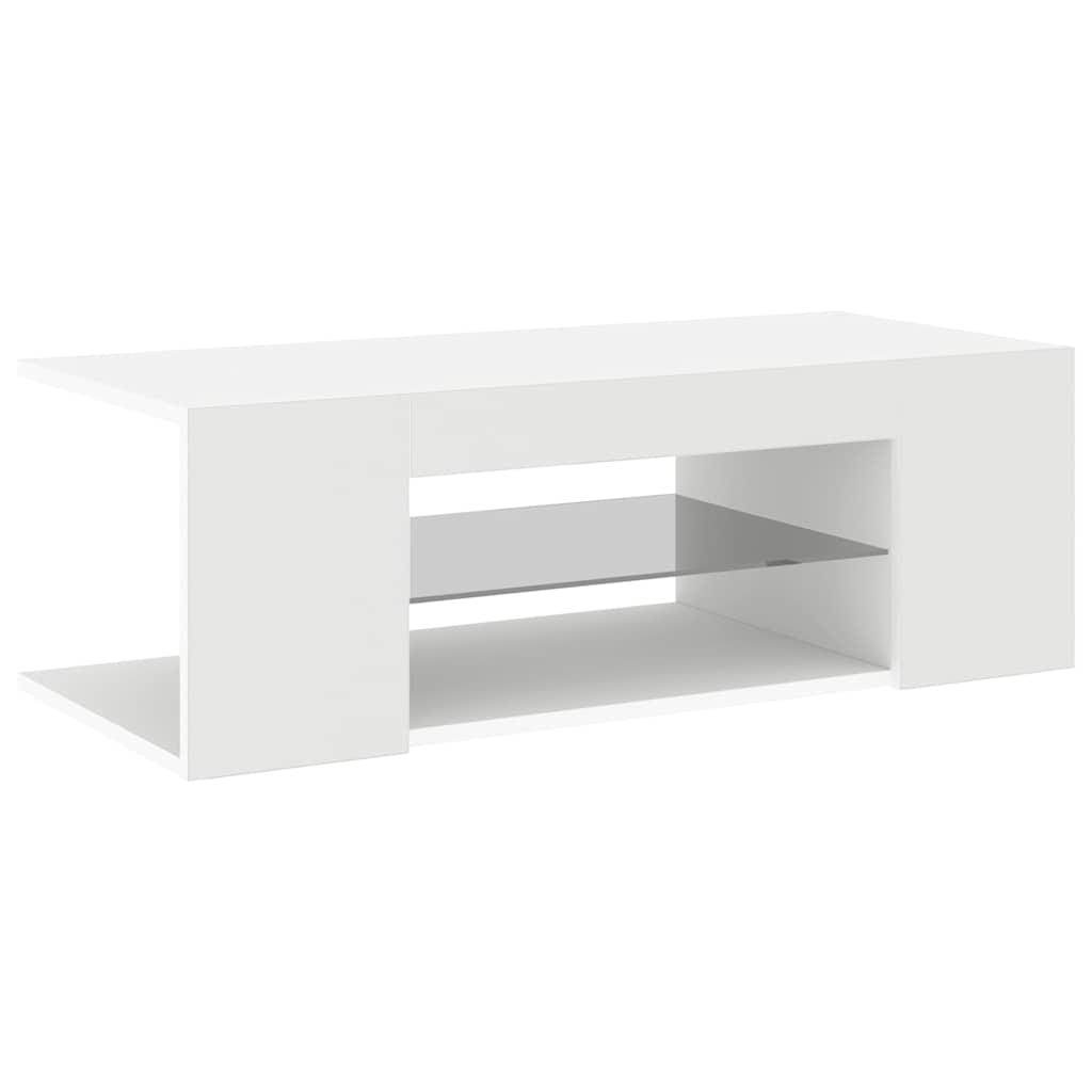 TV Cabinet with LED Lights White 90x39x30 cm