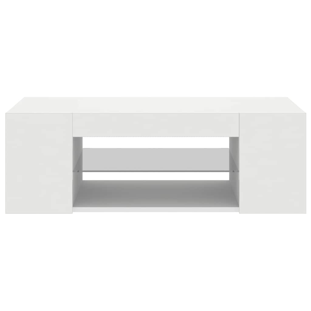 TV Cabinet with LED Lights White 90x39x30 cm