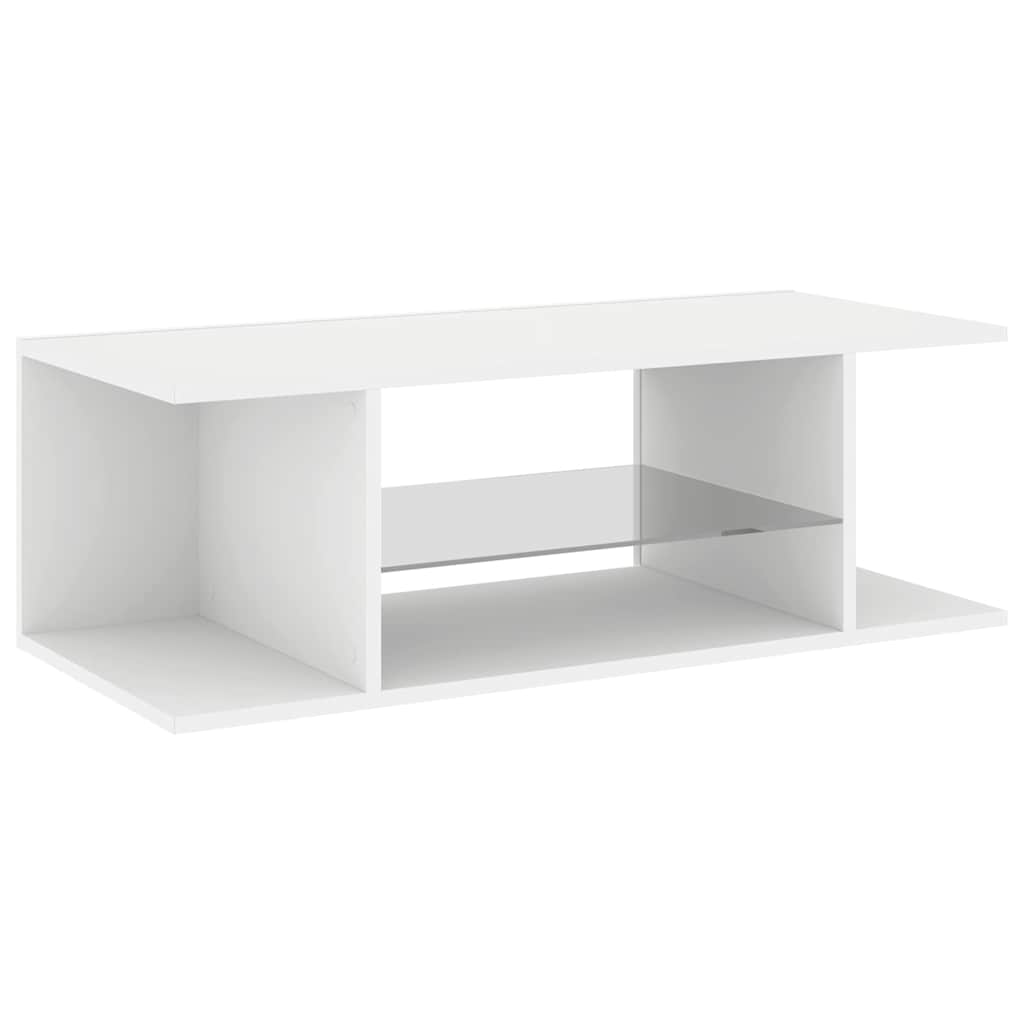 TV Cabinet with LED Lights White 90x39x30 cm