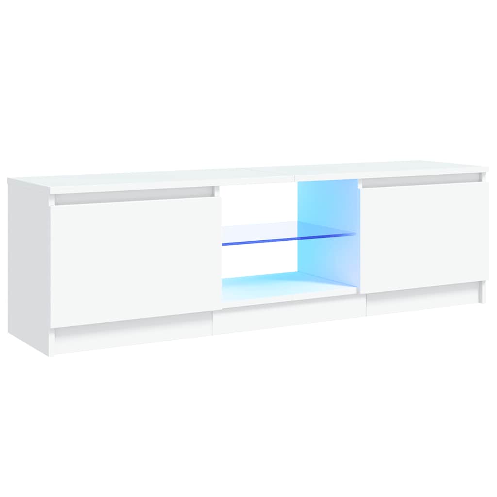 TV Cabinet with LED Lights White 120x30x36 cm