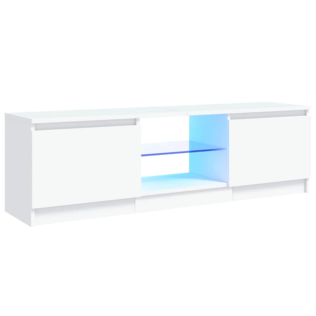 TV Cabinet with LED Lights White 120x30x36 cm