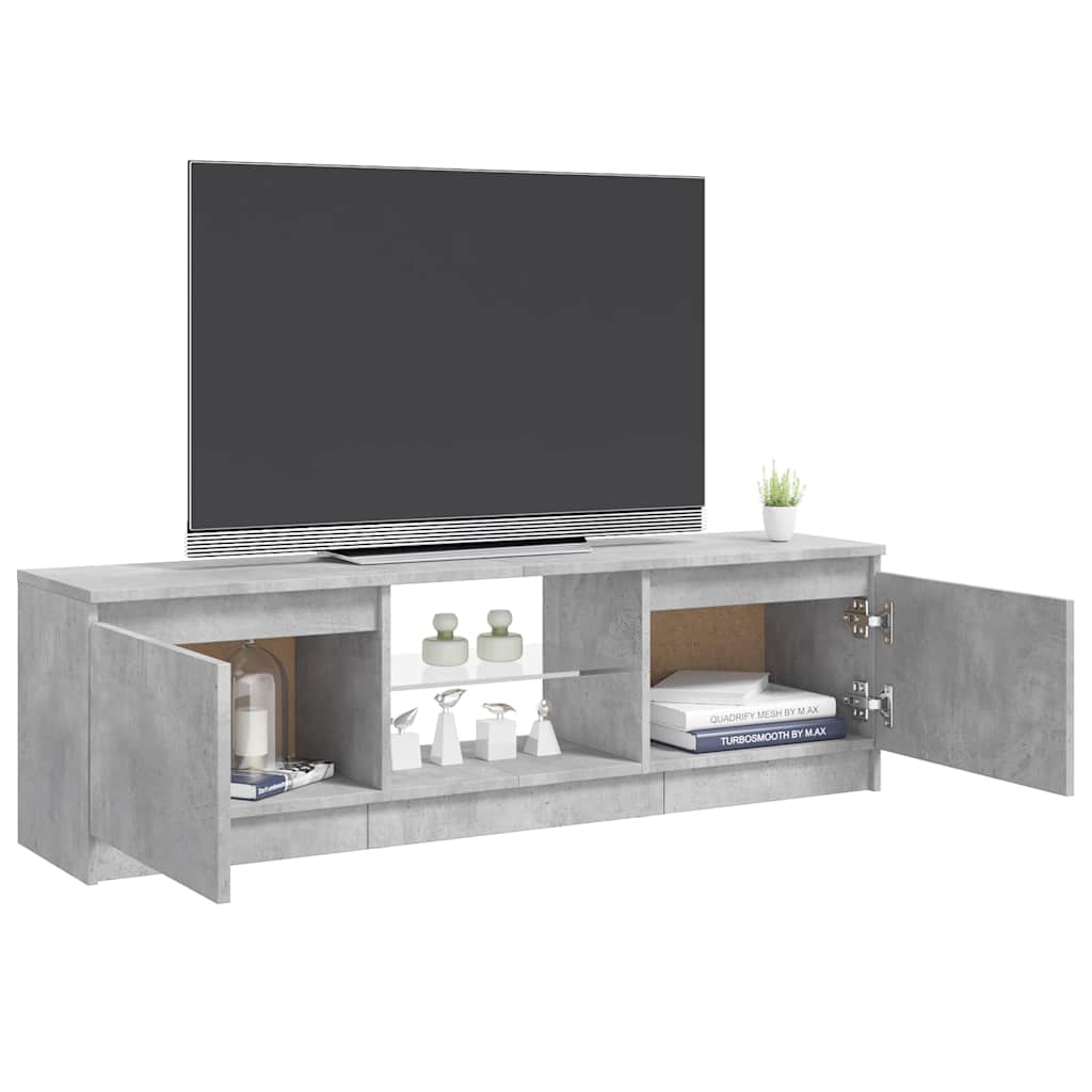 TV Cabinet with LED Lights Concrete Grey 120x30x36 cm