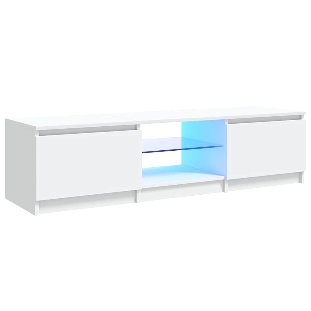 TV Cabinet with LED Lights White 140x40x36 cm