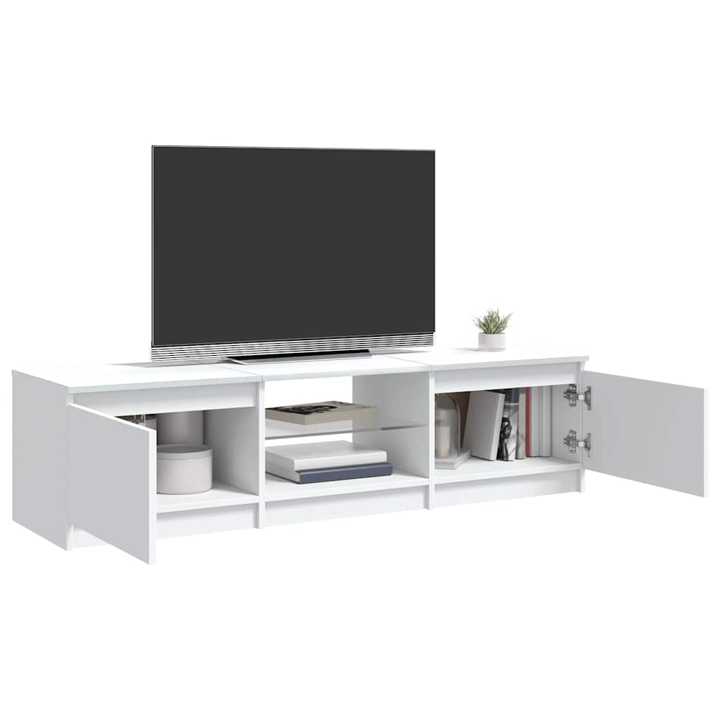TV Cabinet with LED Lights White 140x40x36 cm