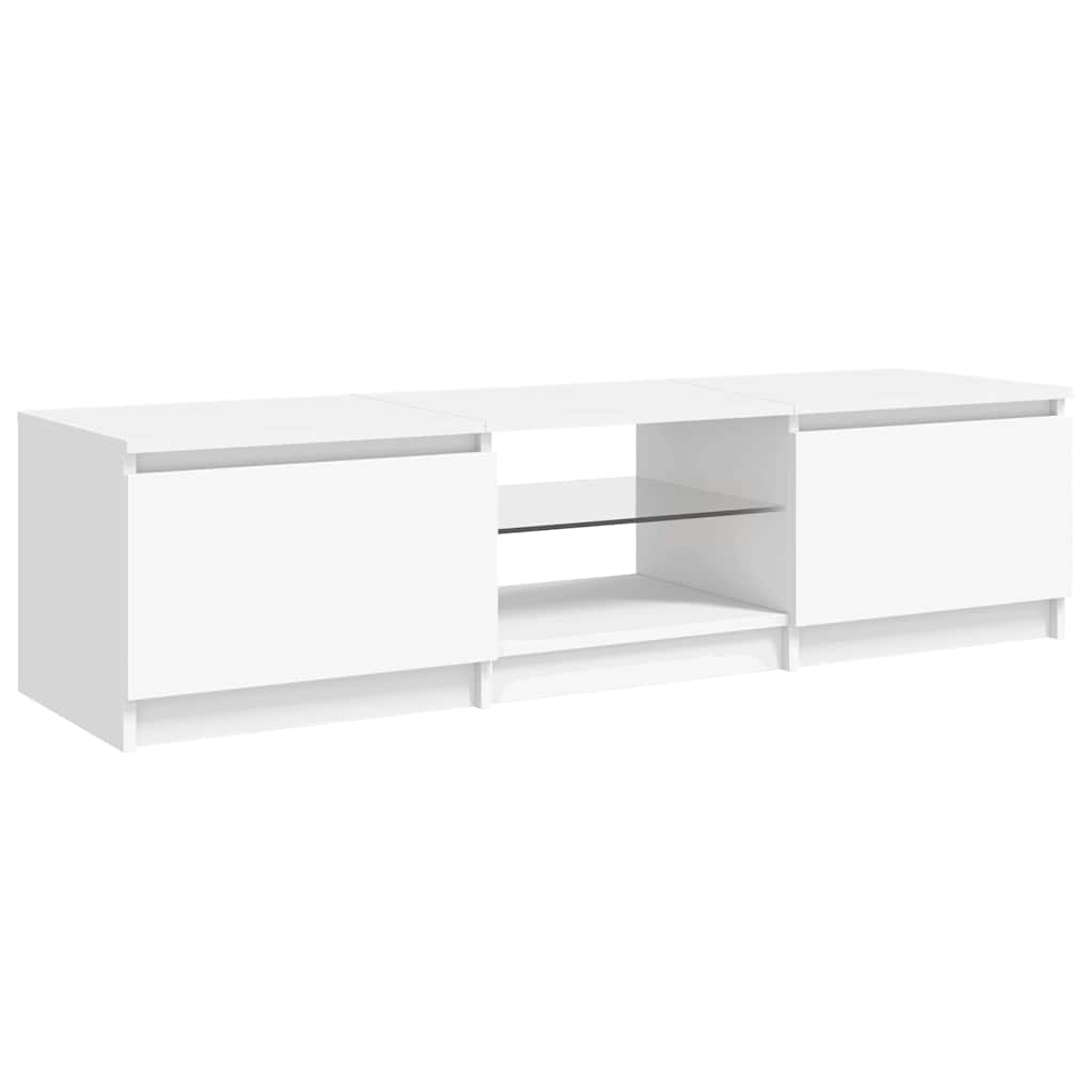 TV Cabinet with LED Lights White 140x40x36 cm