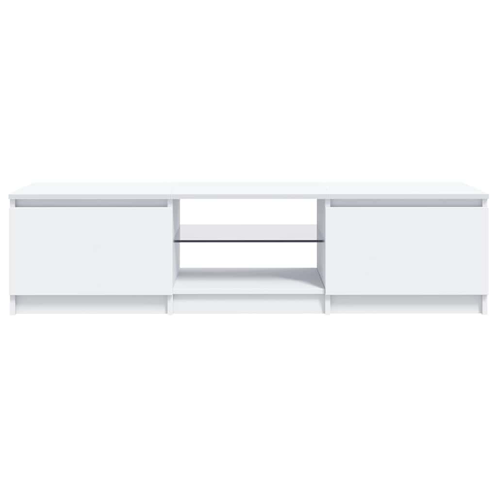TV Cabinet with LED Lights White 140x40x36 cm