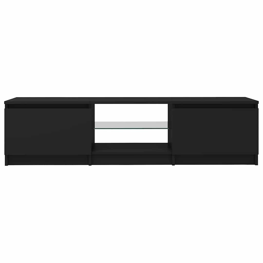 TV Cabinet with LED Lights Black 140x40x36 cm