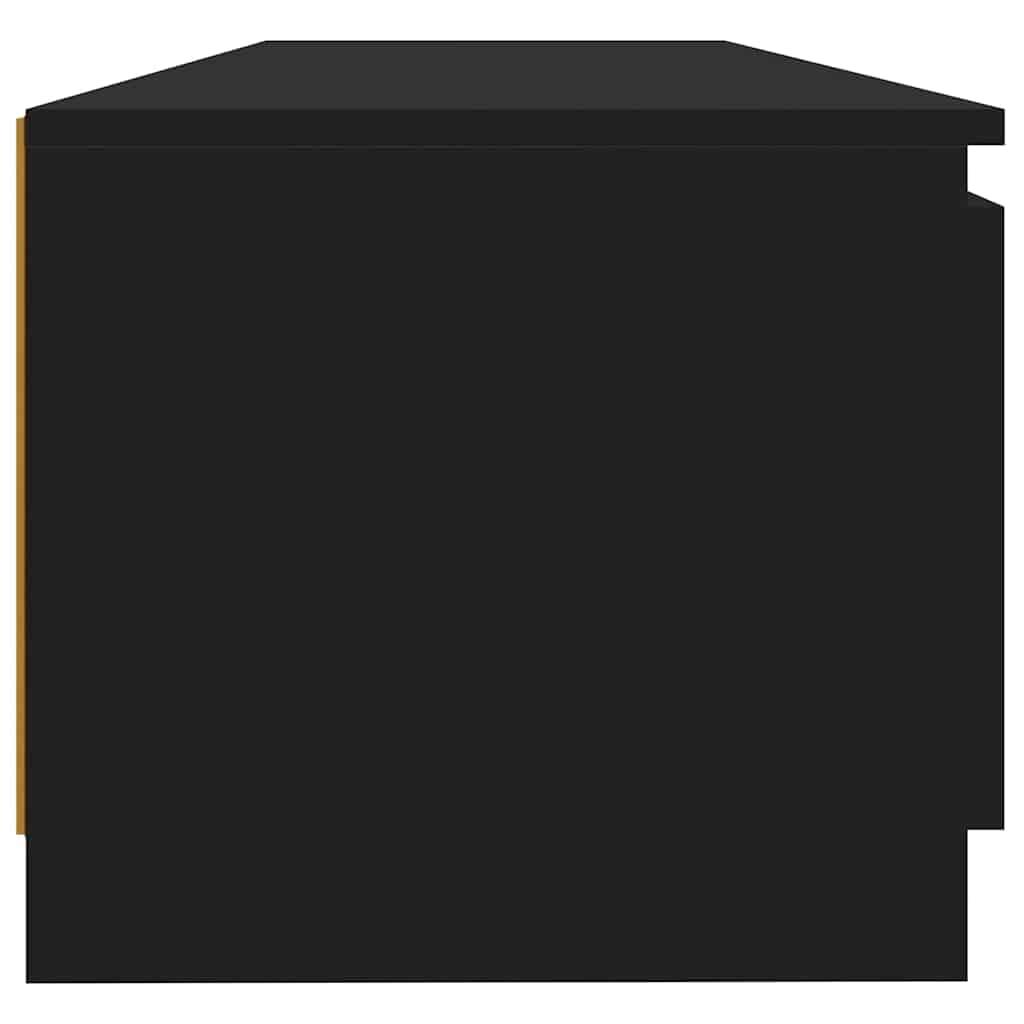 TV Cabinet with LED Lights Black 140x40x36 cm