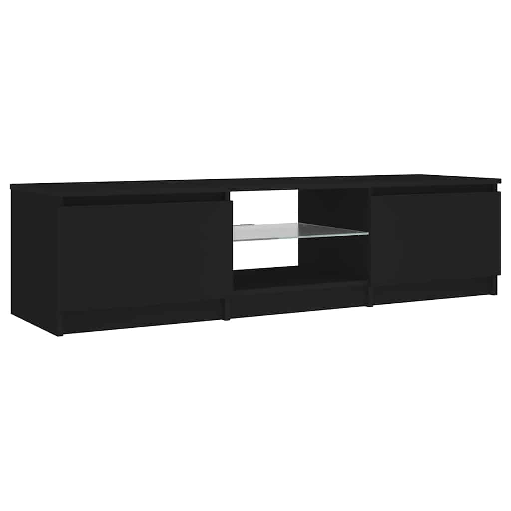 TV Cabinet with LED Lights Black 140x40x36 cm