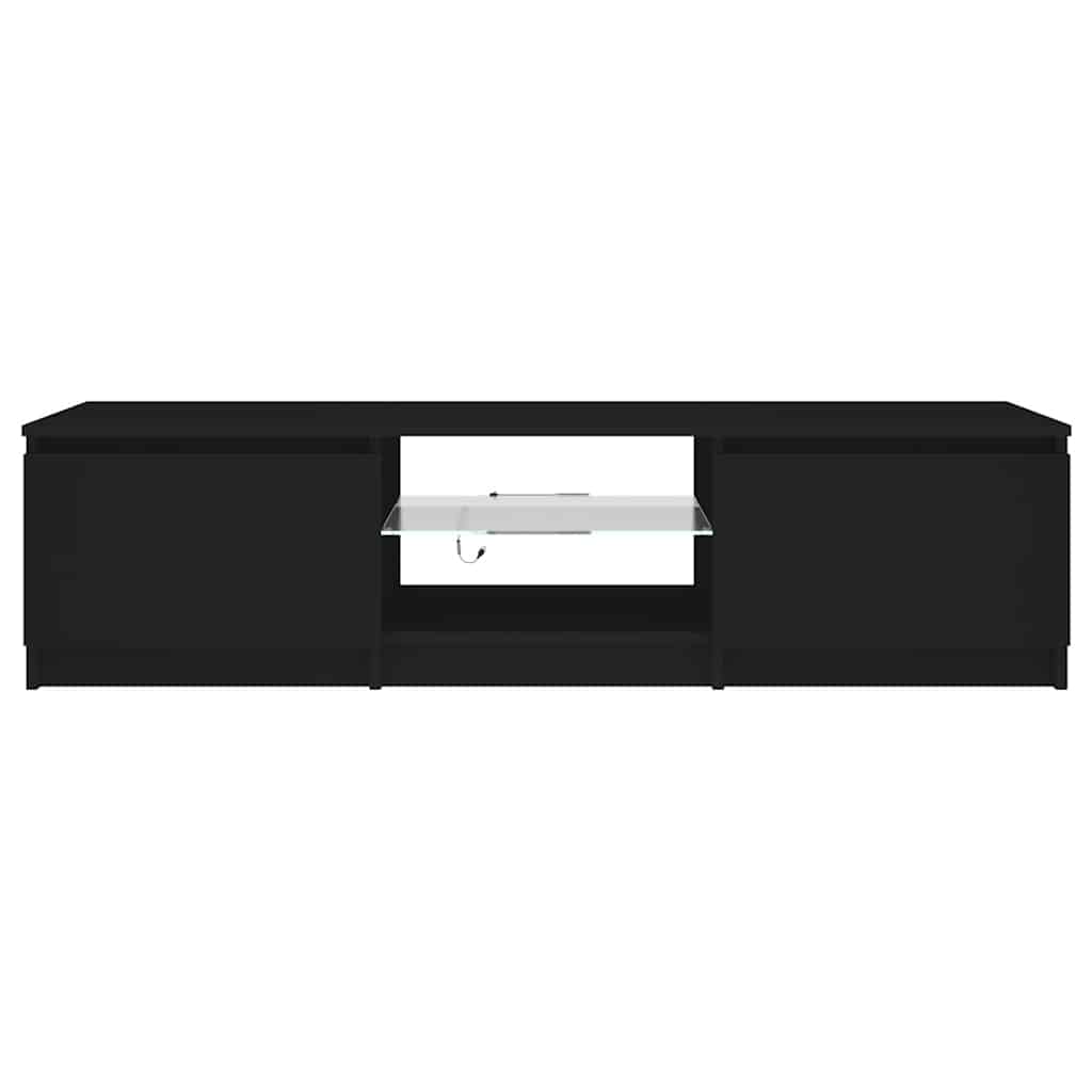 TV Cabinet with LED Lights Black 140x40x36 cm