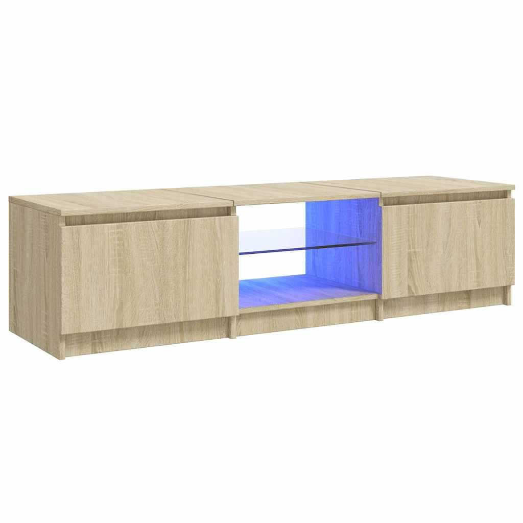 TV Cabinet with LED Lights Sonoma Oak 140x40x36 cm
