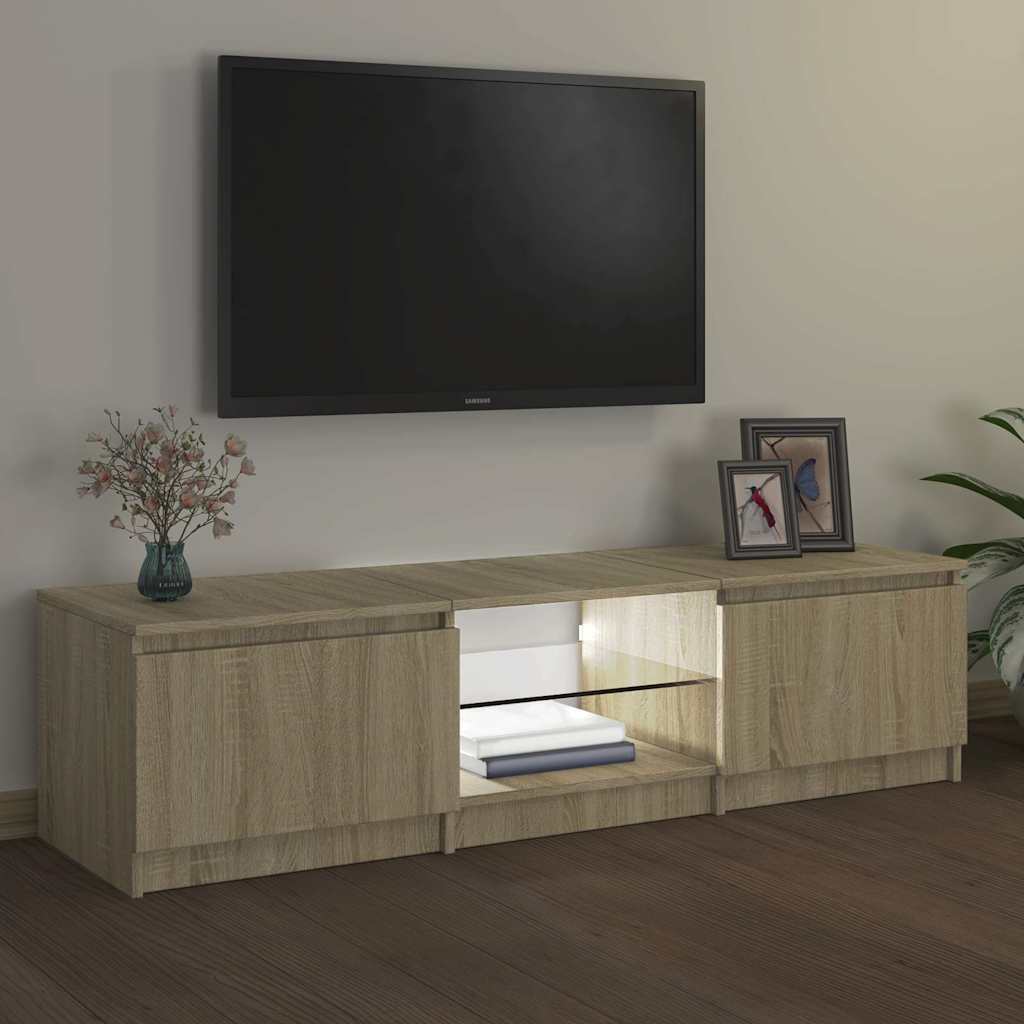 TV Cabinet with LED Lights Sonoma Oak 140x40x36 cm
