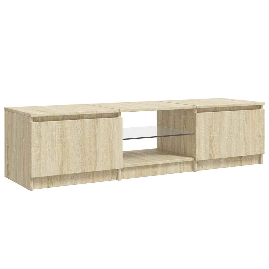 TV Cabinet with LED Lights Sonoma Oak 140x40x36 cm