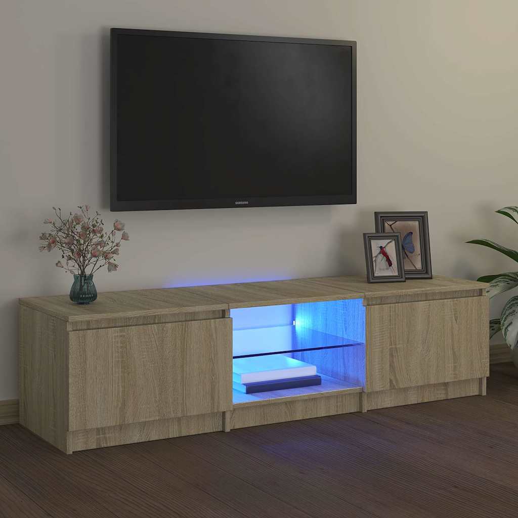 TV Cabinet with LED Lights Sonoma Oak 140x40x36 cm
