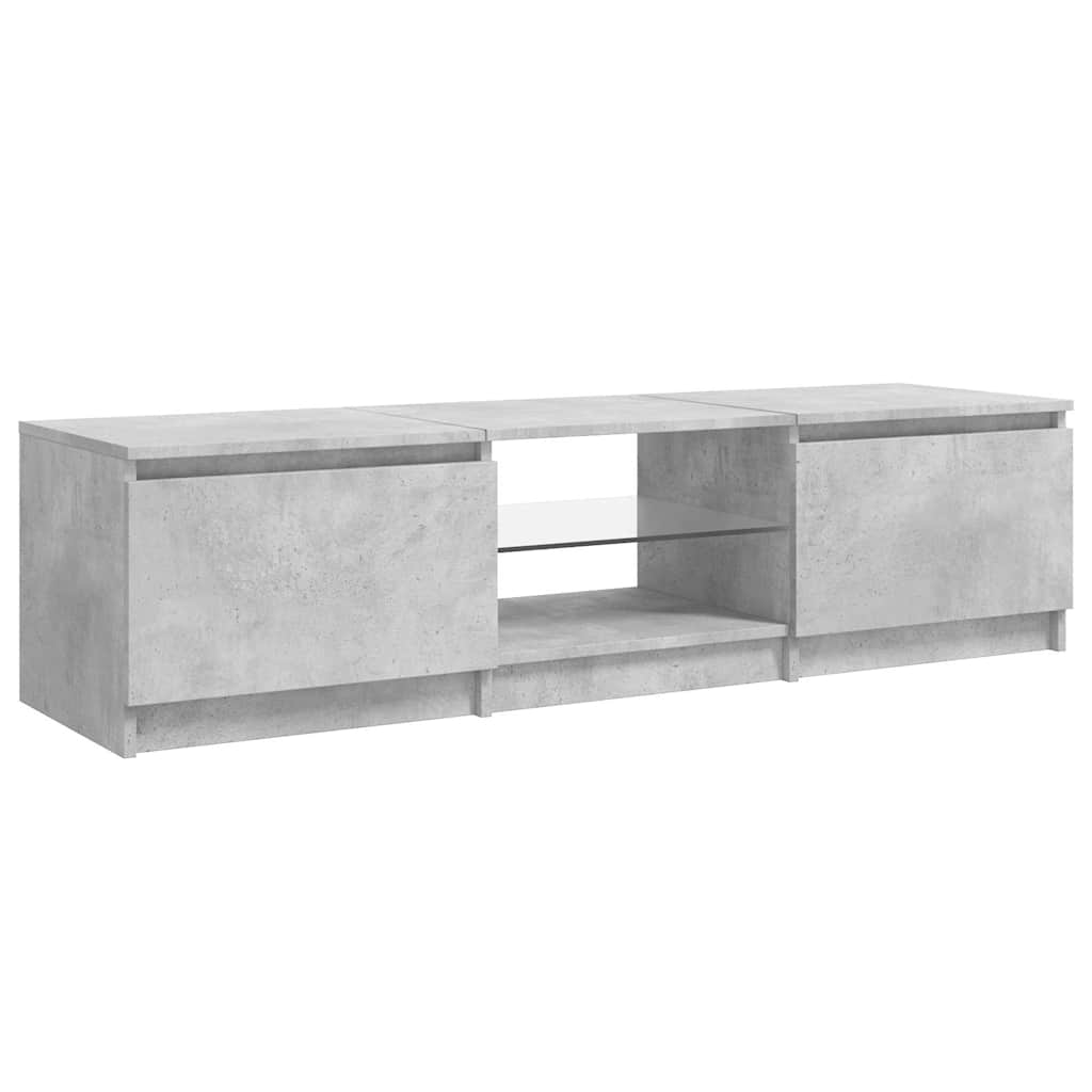 TV Cabinet with LED Lights Concrete Grey 140x40x36 cm