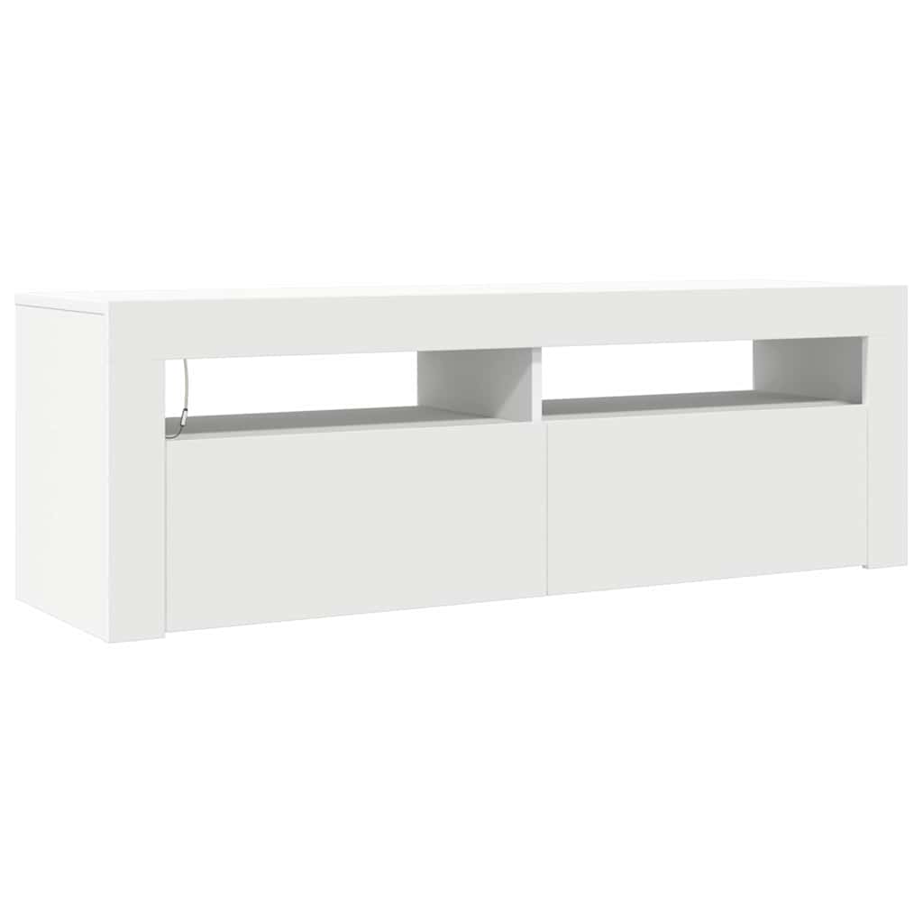 TV Cabinet with LED Lights White 120x35x40 cm