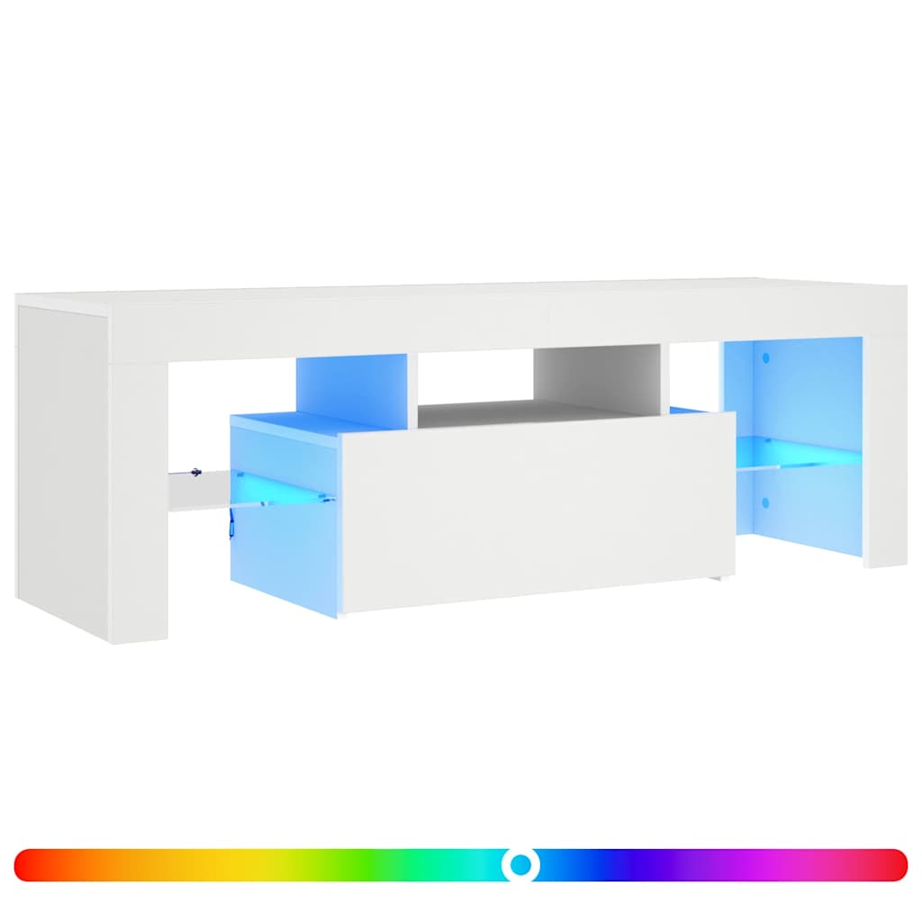 TV Cabinet with LED Lights White 120x35x40 cm