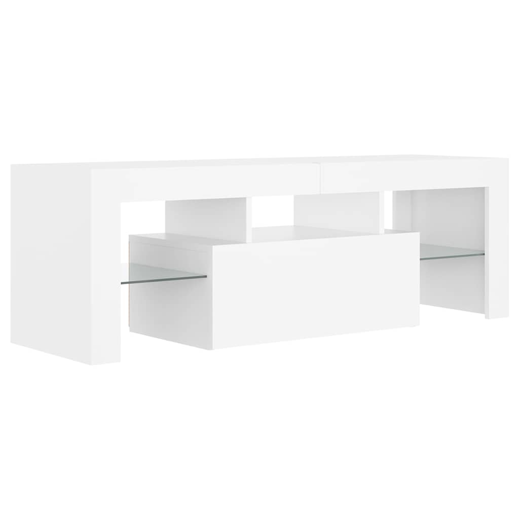TV Cabinet with LED Lights White 120x35x40 cm