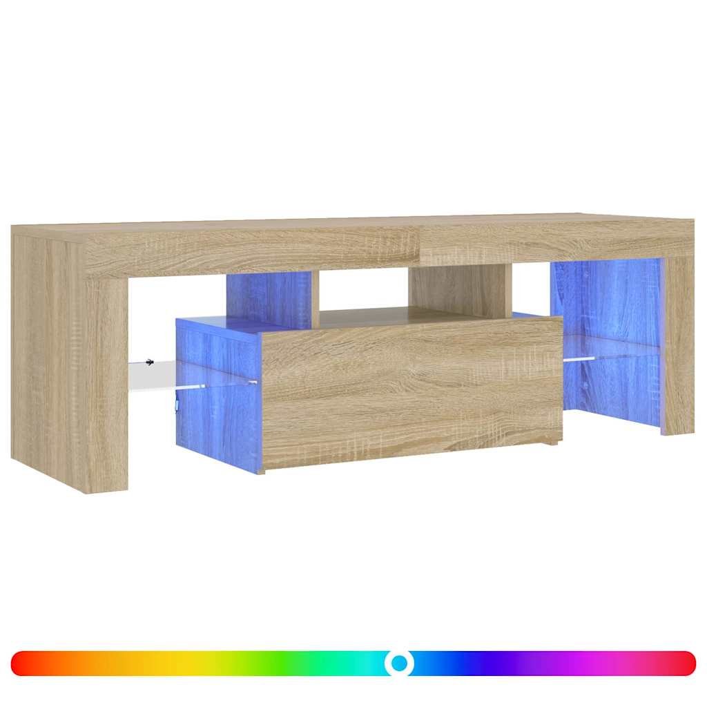 TV Cabinet with LED Lights Sonoma Oak 120x35x40 cm