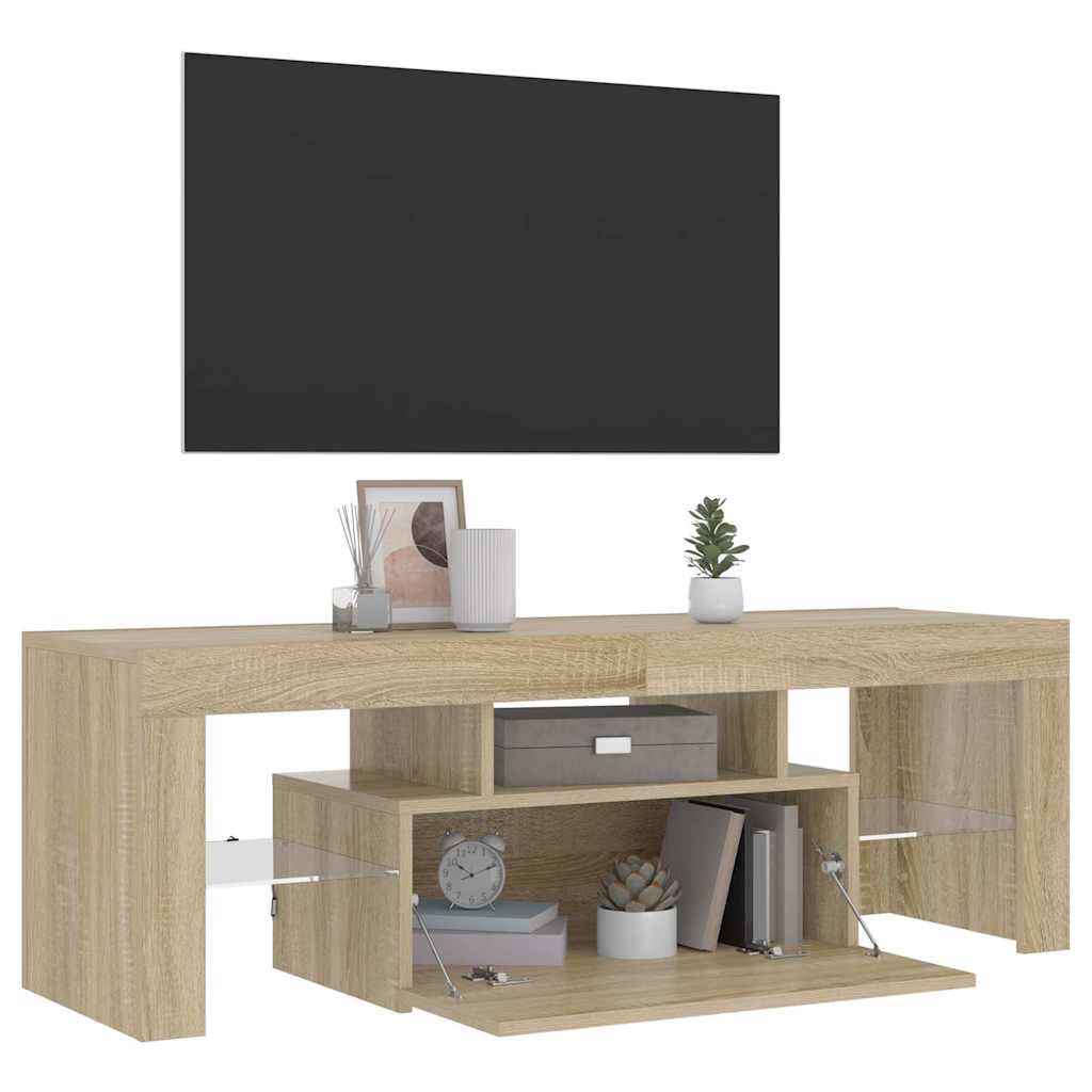 TV Cabinet with LED Lights Sonoma Oak 120x35x40 cm