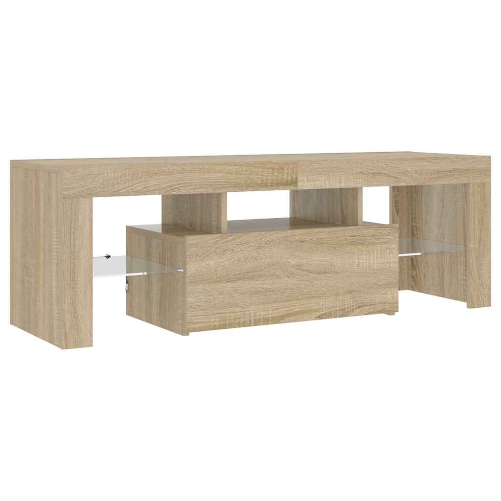 TV Cabinet with LED Lights Sonoma Oak 120x35x40 cm