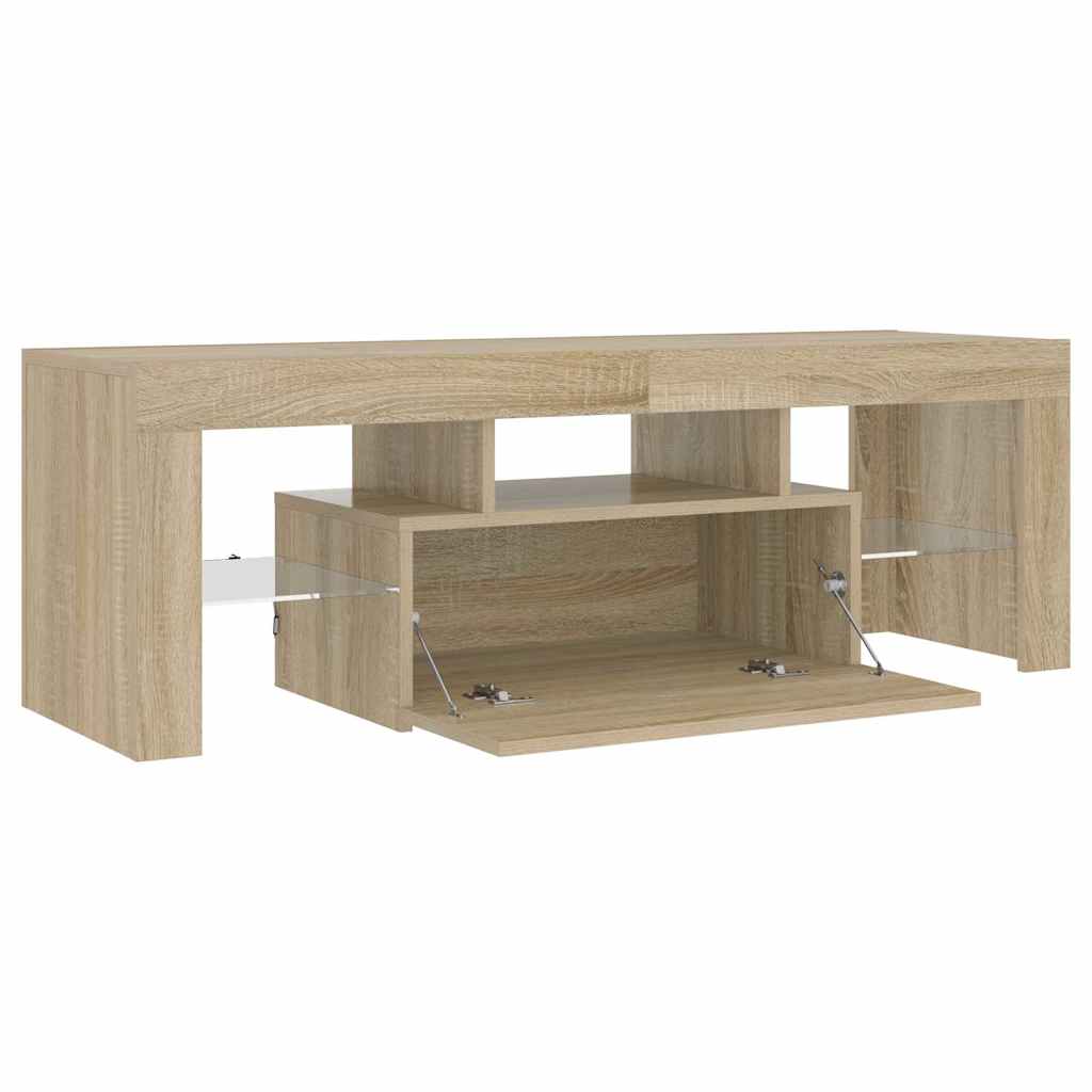 TV Cabinet with LED Lights Sonoma Oak 120x35x40 cm
