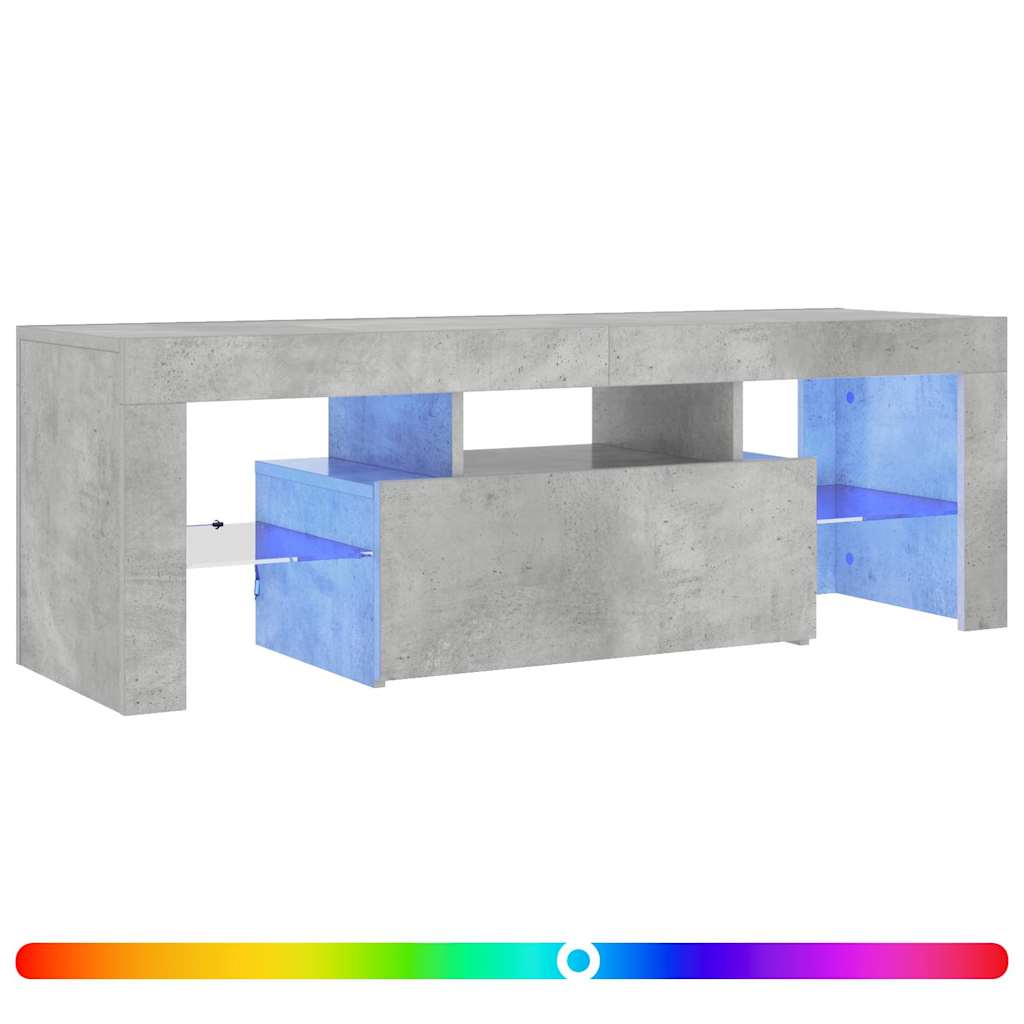 TV Cabinet with LED Lights Concrete Grey 120x35x40 cm