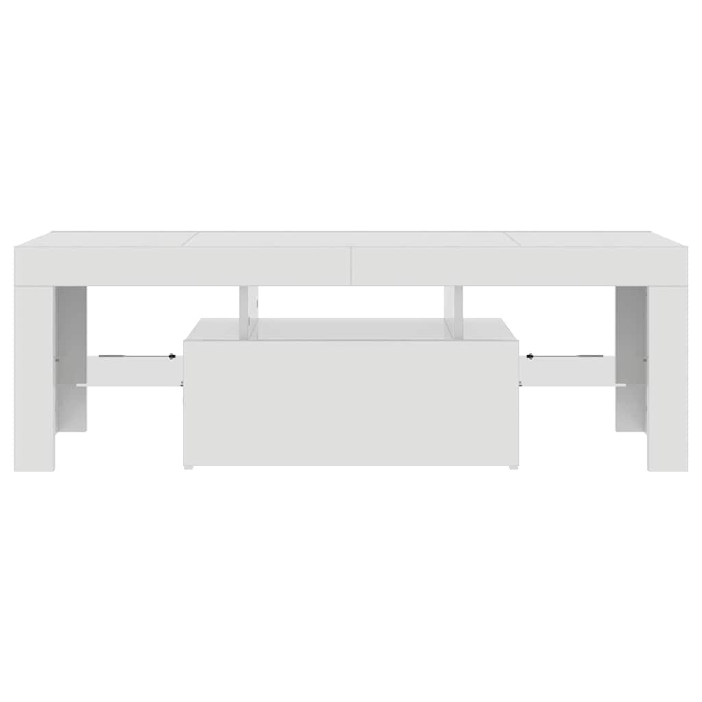 TV Cabinet with LED Lights High Gloss White 120x35x40 cm