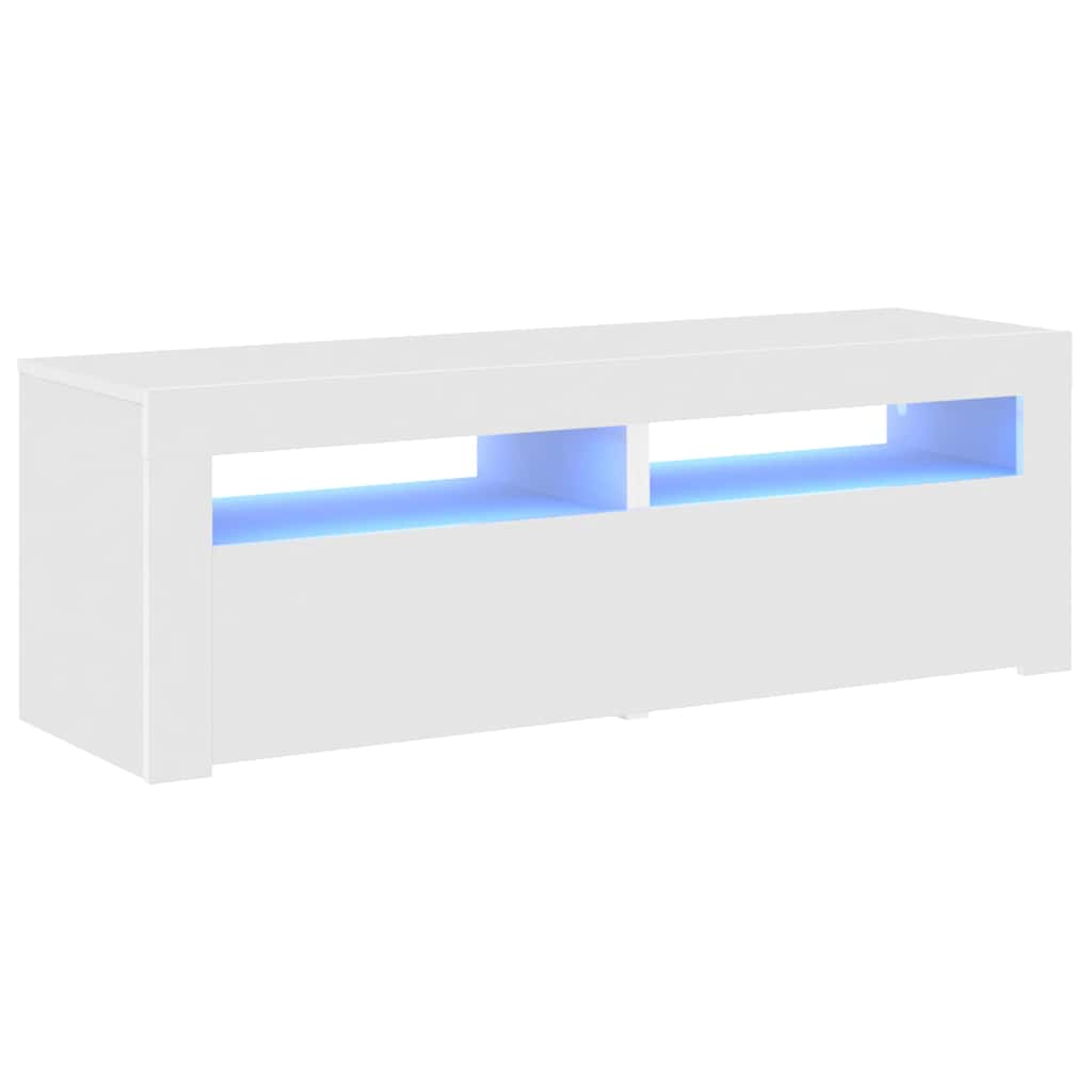 TV Cabinet with LED Lights White 120x35x40 cm