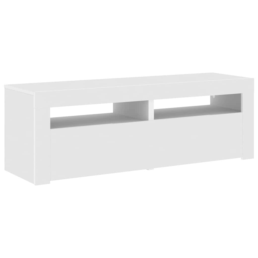 TV Cabinet with LED Lights White 120x35x40 cm