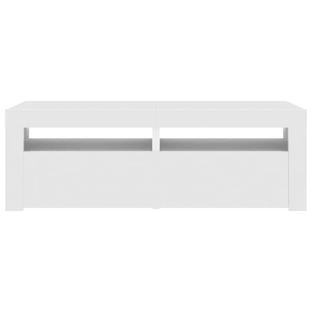 TV Cabinet with LED Lights White 120x35x40 cm
