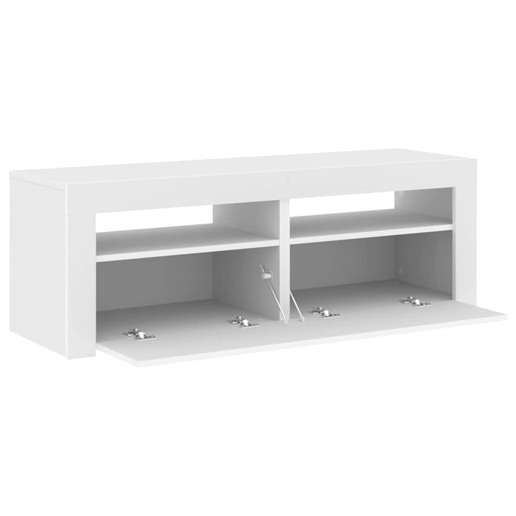 TV Cabinet with LED Lights White 120x35x40 cm