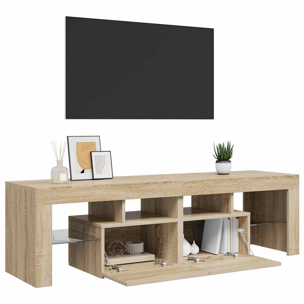 TV Cabinet with LED Lights Sonoma Oak 140x36.5x40 cm