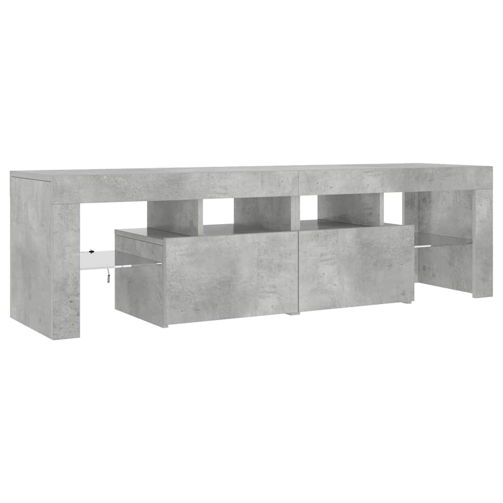 TV Cabinet with LED Lights Concrete Grey 140x36.5x40 cm