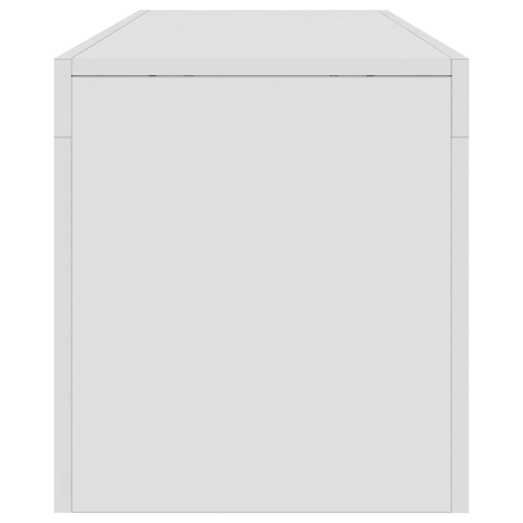 TV Cabinet with LED Lights High Gloss White 140x36.5x40 cm