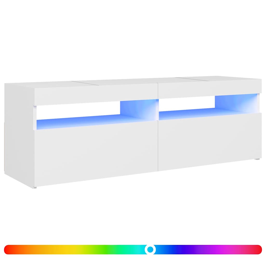 TV Cabinet with LED Lights White 120x35x40 cm