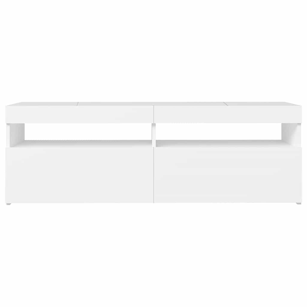 TV Cabinet with LED Lights White 120x35x40 cm