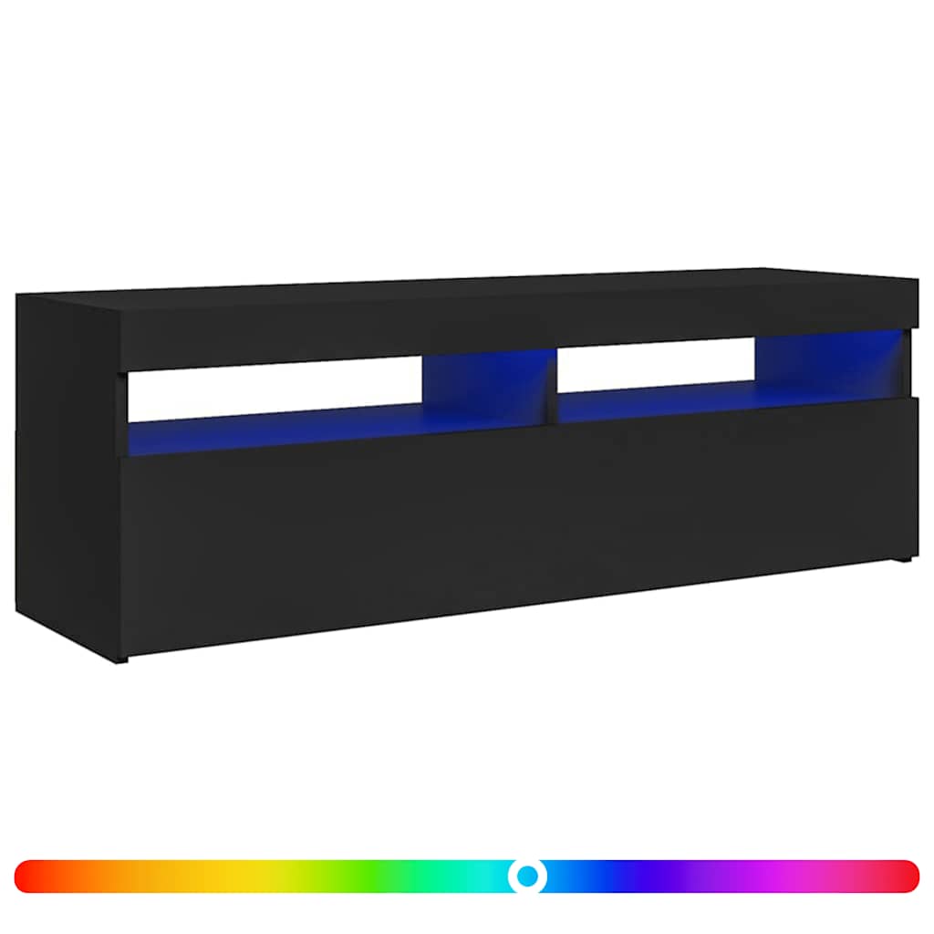 TV Cabinet with LED Lights Black 120x35x40 cm