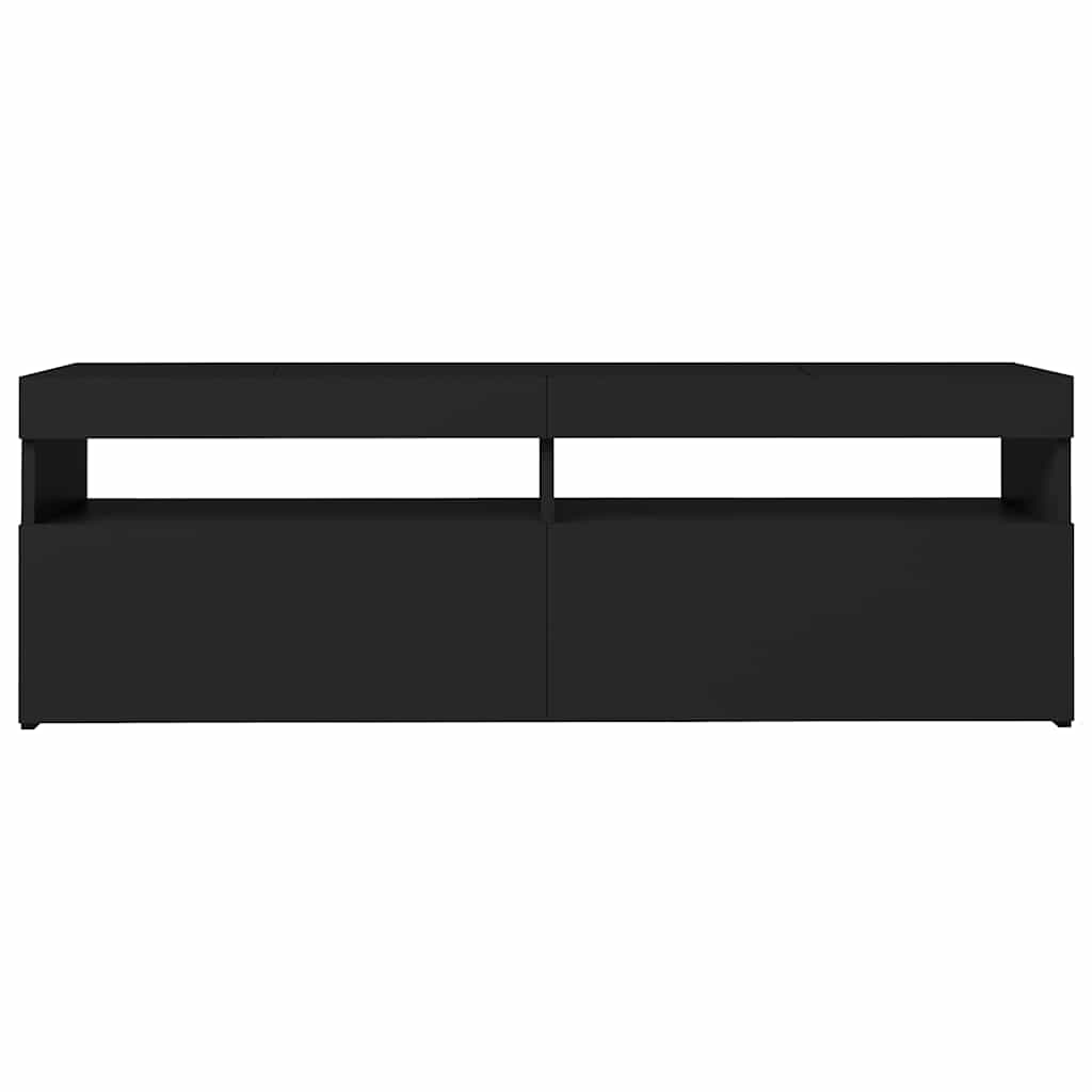 TV Cabinet with LED Lights Black 120x35x40 cm