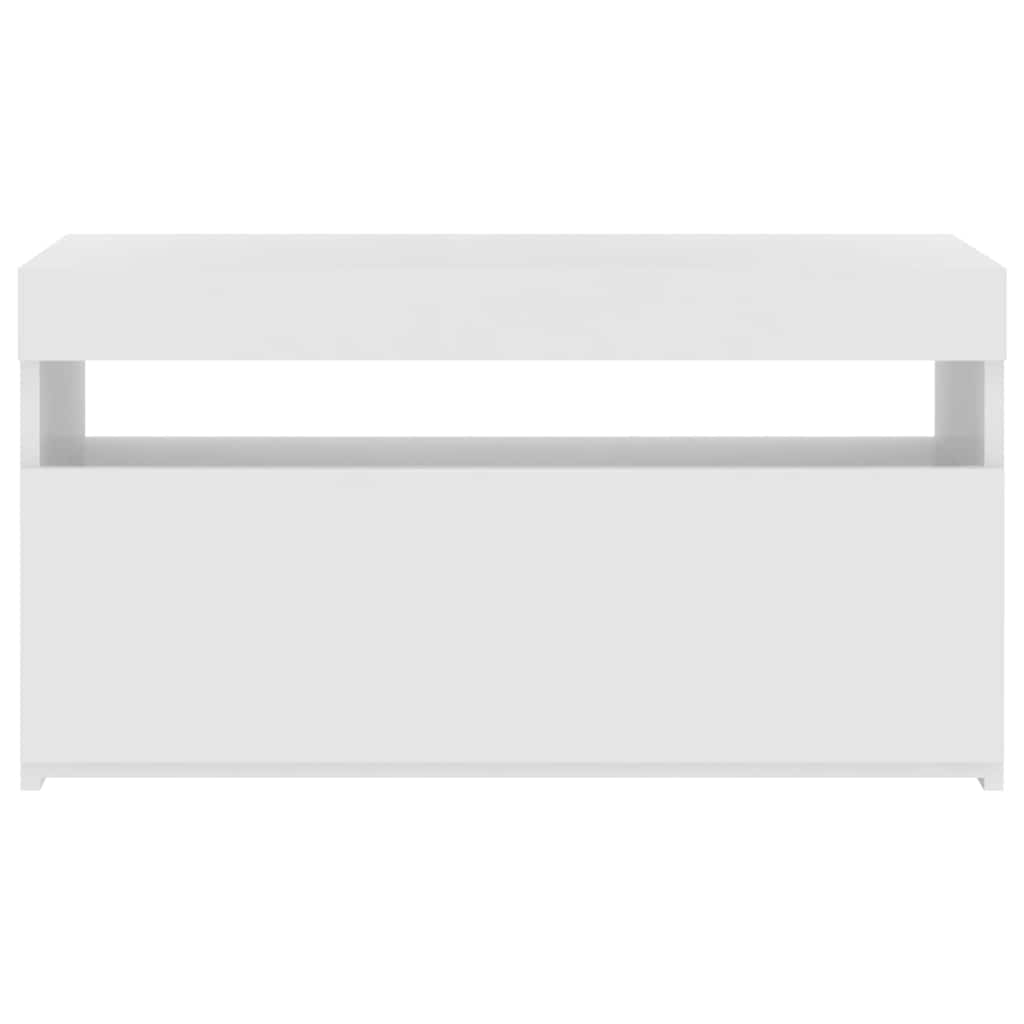 TV Cabinet with LED Lights White 75x35x40 cm