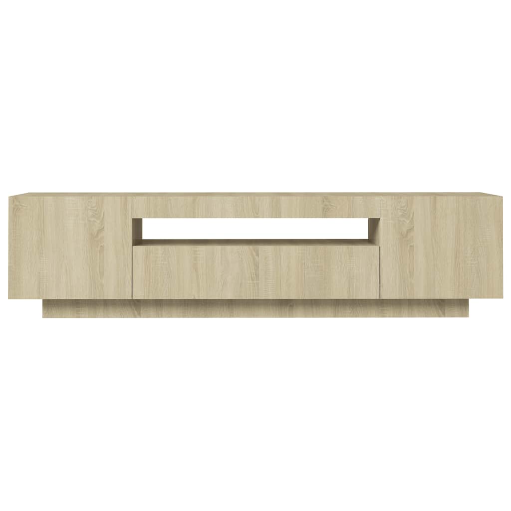 TV Cabinet with LED Lights Sonoma Oak 160x35x40 cm