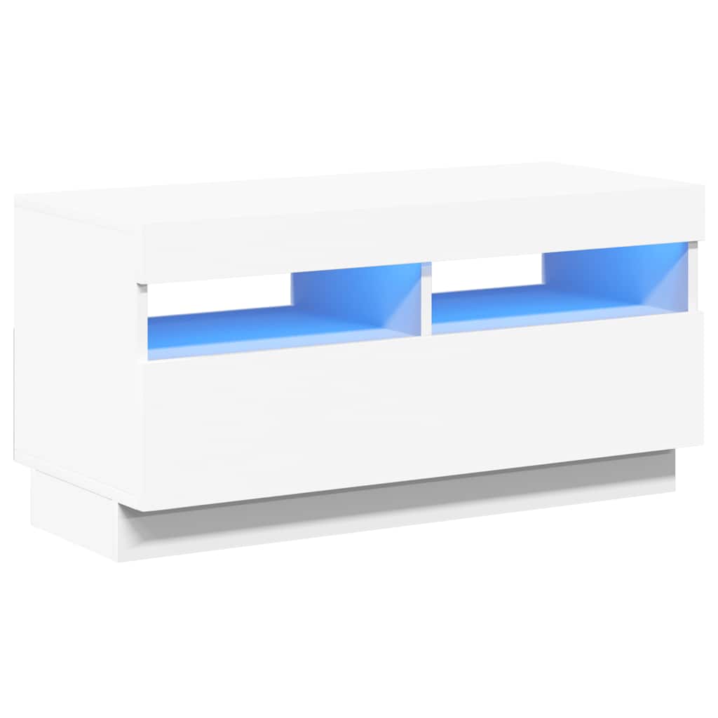 TV Cabinet with LED Lights White 80x35x40 cm