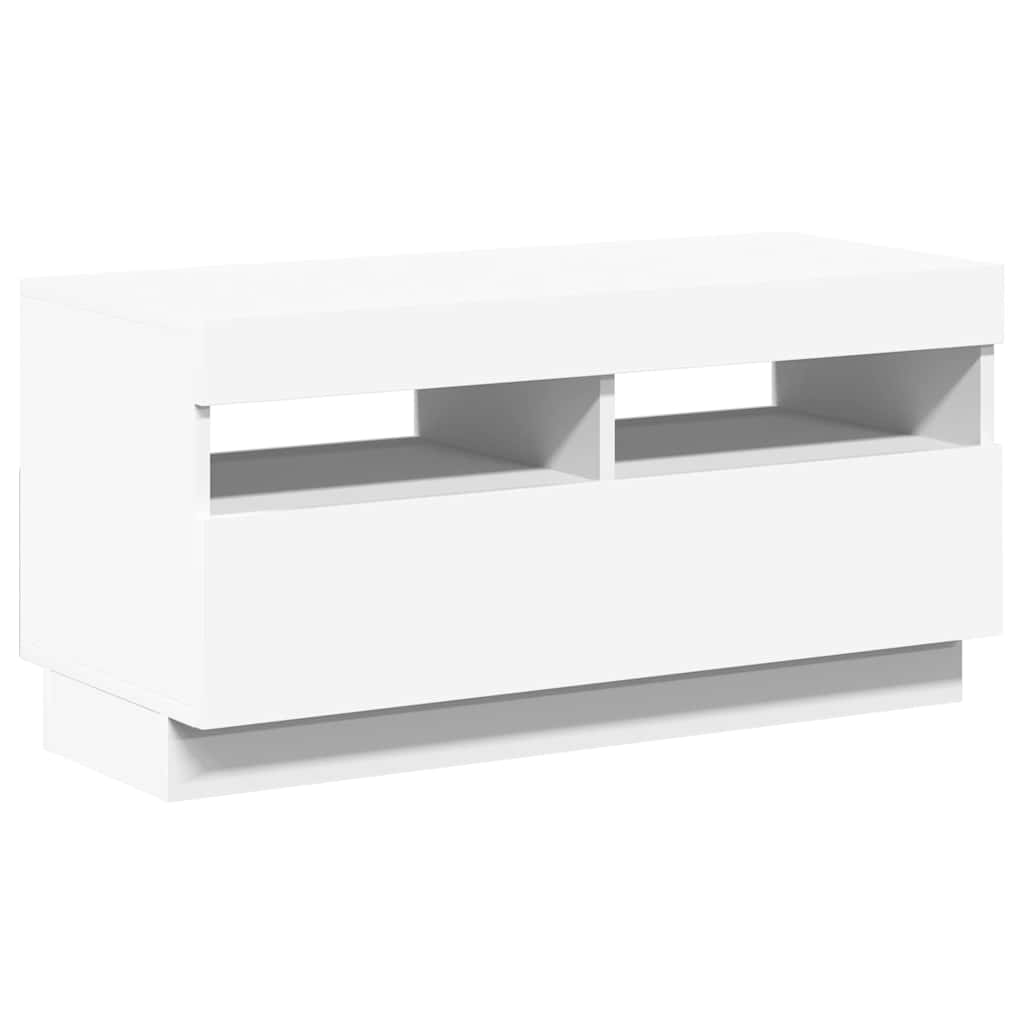 TV Cabinet with LED Lights White 80x35x40 cm