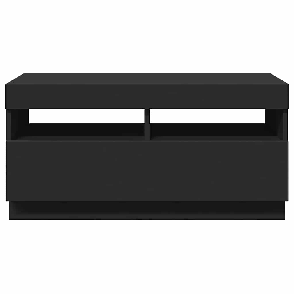 TV Cabinet with LED Lights Black 80x35x40 cm