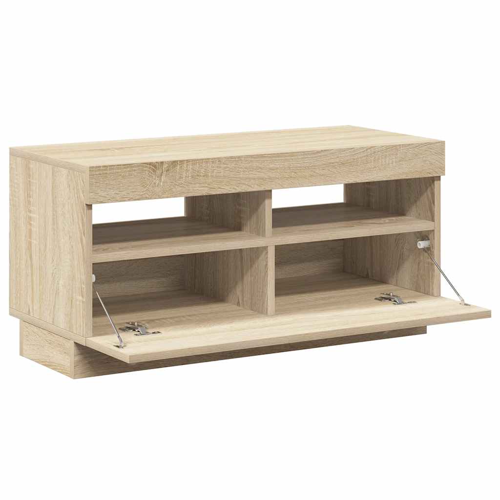 TV Cabinet with LED Lights Sonoma Oak 80x35x40 cm